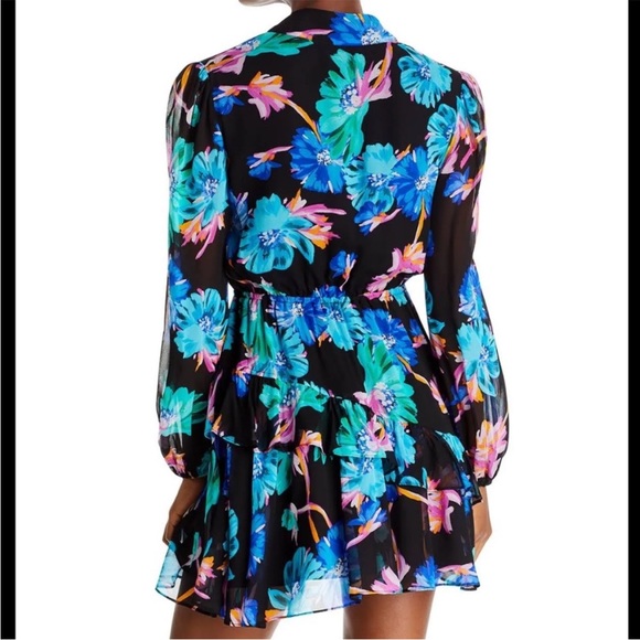 MILLY NWT Multi Blue Hadlee Floating Cosmos Print Dress Size 0 - Picture 4 of 7